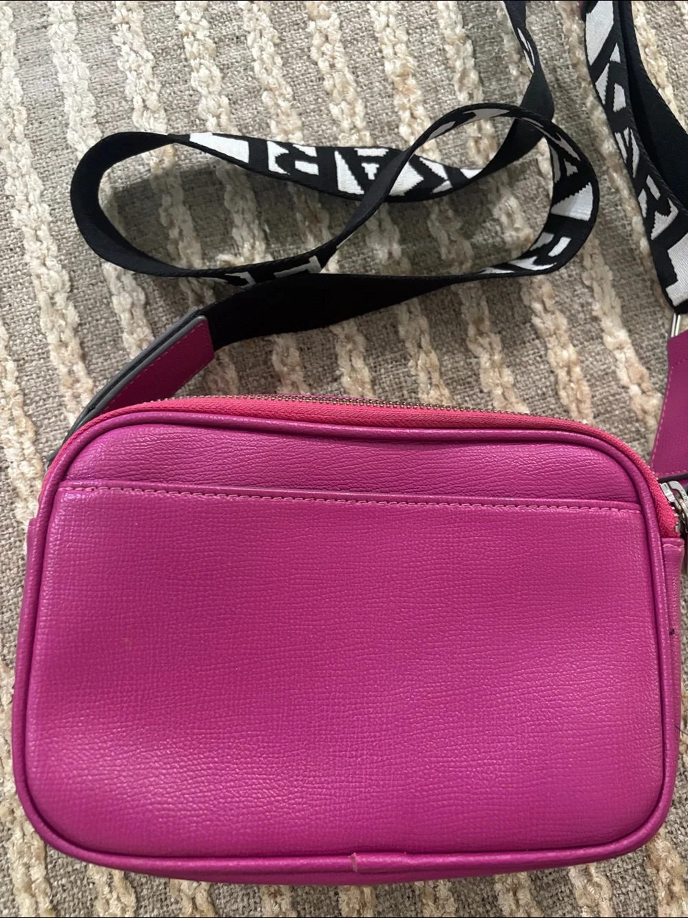 Karl Lagerfeld Hot Pink Crossbody Maybelle Bag with Karl & Choupette Charm